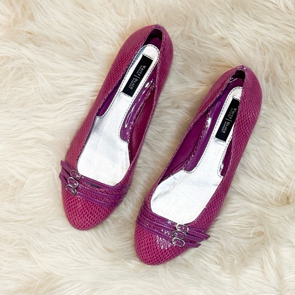 White House Black Market Fuchsia Textured Flats - Picture 2 of 9